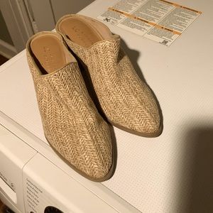 Lauren Conrad Woven Block Heel Mules